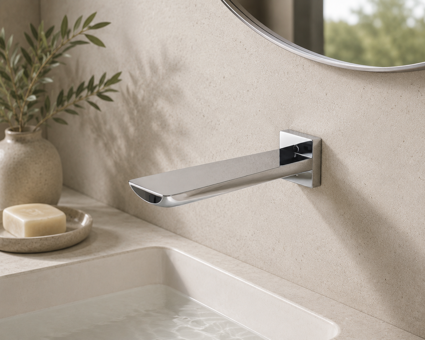 Bath Tap Wall-Mounted Chrome 34Z