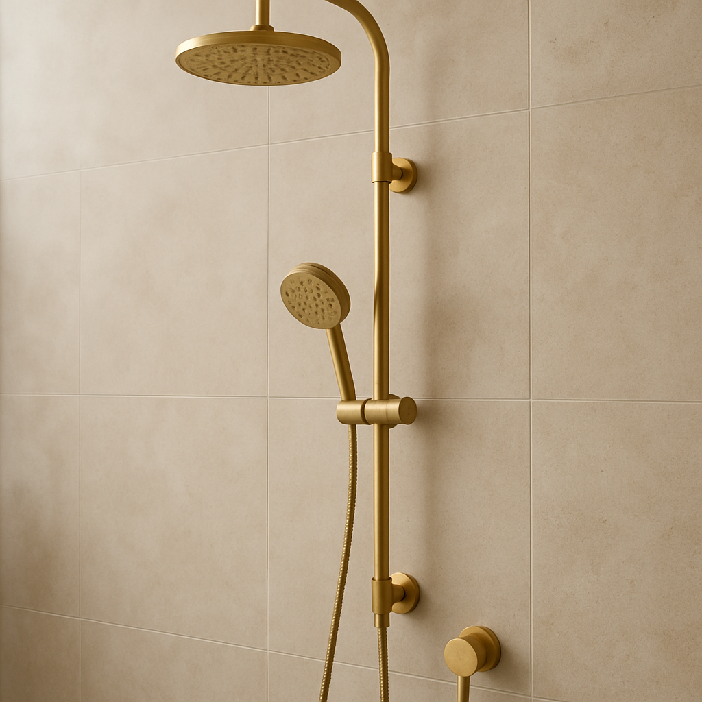 Brushed Gold 2 In 1 Rail Shower System D10217